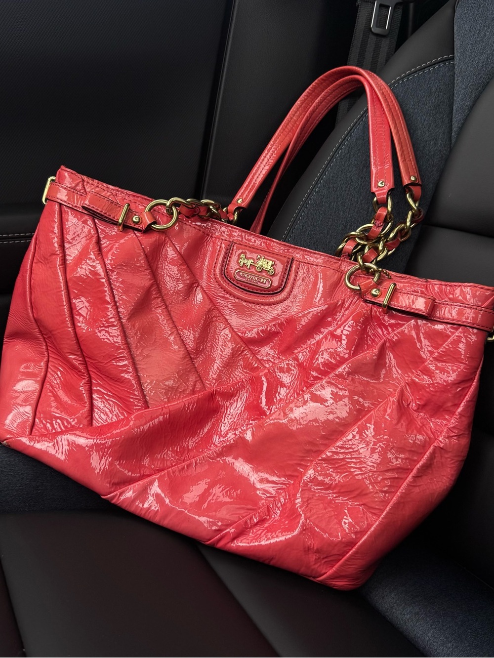 Coach Madison Pleated Leather Shoulder Bag
